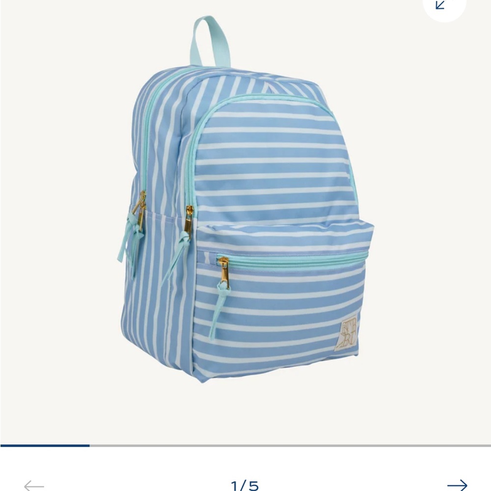 The Beaufort Bonnet Company Blue Striped Kids Backpack and Lunchbox